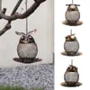 Trädgårdsdekorationer 1PC Wild Bird Owl Form Feeder utanför hängande kolibri matare dekor tillbehör för utomhusgård 230721