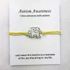 Charm Bracelets Charms Awareness Autism Charms Cuff Multilayer Cera Vermelha Corda Antigo Banhado a Prata Feminino Masculino Unissex Com Pulseira Cartão Judeu236h