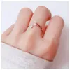 Wedding Rings Ring For Women Rose Gold Plated Fashion Design Twin Zircon Cubic Crystal Female Engagement Marriage Jewelry Gifts