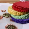 테이블 매트 100pcs/lot 3.5 "직경의 빈티지 냅킨 패드 중공 레이스 종이 매트 doily craft