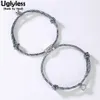 Uglyless 1Pair Lovers Infinity Bracelets Bracelet Chaîne Corde Réglable pour Couples 925 Argent Montagne Vague Perle Aimant Bijoux C1987