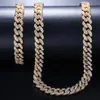 Gold Silver Color Micro Paled 8mm CZ Miami Cuban Chains Halsband Armband Hiphop Mens Iced CZ Fashion Jewelry Gift219m