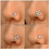 Nose Rings Studs Gold Fake Piercing Clip Ring Cuff Body Jewelry For Women New Trend Ear Cuffs Heart Cross Flowers 22 Styles Drop De Dhtal