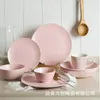 Dinnerware Sets Nordic Fengwang Red Ceramic Tableware Matte Glaze Western Plate Household Dessert