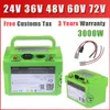 24V 36V 48V 60V 72V litiumbatteri 1000W 2000W 3000W Scooter Motorcykel Elektriskt cykelbatteri