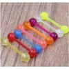 Tongue Barbell 100pcs lot Mix 6 Color Acrylic Glow In Dark Tong jllPfG carshop2006280H