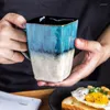 Tassen Untertassen Emaille Becher Ins Nordic Stil Quadratische Umweltfreundliche Keramik Trinkwerkzeug Mode Für Tee Milch Kaffeetasse Kreativität Großhandel