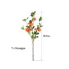 Flores decorativas 88cm Frutas artificiais Ramos de laranja Adereços de frutas falsas com folhas verdes Kumquat Home Office Room Garden Decoração do ano