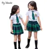 Bekleidungssets Bekleidungssets Japanische Schuluniformen für Schüler, Anzug für Mädchen, Jungen, Kinder, formelle Kleidung, Kinder, Hemd, Rock, Jungen, Shorts, Krawatte, Kleidung Z230725