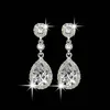 Brillanti cristalli di moda orecchini argento strass lungo orecchino a goccia per le donne gioielli da sposa 5 colori regalo di nozze per Friend264a