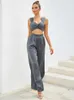 Women's Two Piece Pants Elegant Summer Set Trouser Sets Sexy Backless Bandage Crop Top And Flare Pant Fashion Casual