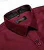 Camicie casual da uomo Camicia da uomo a maniche lunghe in cotone Colletto abbottonato rosso Business Social Camicie casual per uomo DiBanGu Abbigliamento uomo L230721