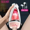 Masturbateurs Masturbateurs automatiques puissants pour hommes Voice Interactive Vagin réaliste Oral Sex Vibration Massage Tool 230720