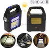 Emergency Outdoor Lanterns Mini Portable Solar Energy Charging Multifunktion LED -ljuslampa kraftfull vattentät slitstark camping Vandring USB -laddningsbar lampa.