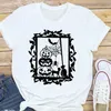 Camiseta feminina com estampa de desenho animado estilo novo outono halloween de ação de graças