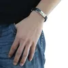 Lien Bracelets Hommes Chaîne Femmes Noir Silicium Argent Couleur Acier Inoxydable Croix Bracelet Bracelet Fermoir Rabattable DKB557