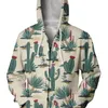 Camisolas com capuz femininas 3D All Over Printing Cactus Hoodie bonito Retro Streetwear hoodies Fashion Pullover Unisex Zip Hoodies Sweatshirts Jacket 230720