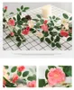 Fleurs décoratives 1 PCS Artificielle 180CM (70 Pouces) Longue Rose Fleur Vigne Feuilles Vertes En Plastique Plante De Mariage Festival Décor À La Maison F792