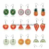 Dangle Chandelier Fruit Earrings Food Stberry Drop For Women Girl Female Acrylic Watermelon Earring Tomato Kiwi Orange Jewelry Gif Dhiq4