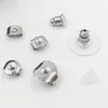 100PCS 12x6mm Silver Color Stainless Steel Jewelry Accessories Earring Back Plug Settings Base Ear Studs Back DIY Making Findings256L