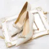 Błyszczące sztylet pięta kryształy buty ślubne dla panny młodej luksusowe designerskie obcasy Kopciuszek pompki pali