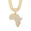 Pendant Necklaces African Map for Women Men Hiphop South Africa Stainless Steel Chain Choker Ethiopian Jewelry 230613