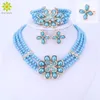 Colliers perles africaines ensembles de bijoux nouveau Design ensembles de bijoux de mariage femmes collier pour fête mode grande fleur pendentif bijoux