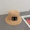 Summer Straw Hat Designer Bucket Hats Women Men Casquette ręcznie robiony płaski rybak cap lady trawiaste warkocz plażowy kapelusz słoneczny