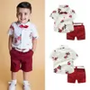 Suits Summer Kids Boy Clothes Set Toddler T shirt and Shorts Pants Gentleman Formal Suit 2Pcs Outfits Boys Clothing 1 7 T 230720