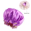 Tondeuses à cheveux Accessoires Satin Dentelle Nightcap Double Side Wear Femmes Head Er Sleep Cap Slee Curl Protection Maintenir l'humidité Nigh Dhiid