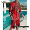 Agasalhos masculinos verão moda tendência agasalho impressão 3D pôquer uma camiseta shorts terno 2 peças conjunto de roupas casuais roupas masculinas grandes 230720