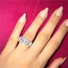 Splendido anello di promessa con fascia eterna in edizione limitata 925 anelli di fidanzamento in argento sterling 11 pezzi con diamanti ovali cz per le donne294C