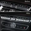 Car Center console control button knob cover Trim Strips sticker Accessories For Mercedes Benz C E class GLC W205 W213 X253 Car-st287Z