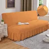 Stoelhoezen Effen Kleur Rok Rand Sofa Cover Elastische Slaapbank Sofa Hoes Bed Woonkamer All Inclusive Sofa Protector 230720