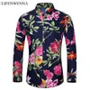 Camisas casuais masculinas Camisas casuais masculinas Primavera Nova chegada Flor Estampado Camisas de manga comprida Moda Masculina Plus Size Beach Holiday Camisa 7XL L230721