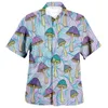 Men's Casual Shirts Colorful Mushroom 3d Print Women's Vocation Blouse Lapel Shirt Cuba Camisas Japanese