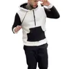 Sweats à capuche pour hommes sweat à capuche Patchwork noir et blanc avec veste à cordon en velours Double face 2023 pull ample pour hommes