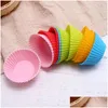 Cupcake 7Cm Diameter Round Shaped Baking Molds Sile Non Stick Cup Diy Home Bakery Muffin Mods Drop Delivery Garden Kitchen Dining Ba Dhpty