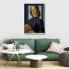 Portrait Canvas Art Portrait of A Young Man Holding A Roundel Sandro Botticelli Painting Handmade Classical Artwork Loft Decor