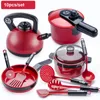 Cucine Gioca cibo Bambini Cucina Pentole Giochi di imitazione Set Frutta Cibo Giocattoli Simulazione Cucina Pentola Padella Bambini Giocattoli da cucina Per ragazze Cibo per bambole Rosso 230720