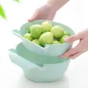 Plates Lazy Snack Bowl Plastic Double-Layer Storage Box Fruit And Mobile Phone Bracket Chase Artifact