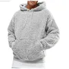 Herrtröjor tröjor uk män mode varm fluffig hoodie pullover fleece sweatshirt casual hooded solid coat jumper höst vinter l230721