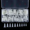 Yanlış Tırnaklar ABS Plastik 500 PCS/BOX Eğrisi Tırnak Uçları Akrilik 10 Boyutlar Kavisli Açık Şekişli Güzellik Salonu