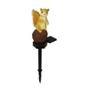 Hand Painted Garden Light Solar Squirrel Intelligent Yard Decoration With Great Visibility Waterproof