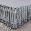 Bed Skirt Princess Bedding Solid Ruffled Bed Skirt Pillowcases Lace Bed Sheets Mattress Cover King Queen Full Twin Size Bed Cover 230720