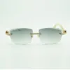 New moissanite diamond buffs sunglasses male and female white buffalo horns sunglasses 3524015 size: 56-18-140mm