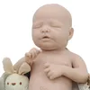 Dolls Closed eyes 18 inch rebirth doll kit unpainted mold painted 3D skin veins visible accessories christmas gift 230720