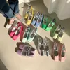 Kleidschuhe 2022 Luxus Candy Farbe Seide Mary Janes Schuhe Frau Knöchelriemen Glitzer Silber Ballerinas Karree Plaid Loafers für Frauen L230721