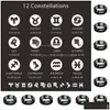 Band Rings 12 Constellations For Wome Man Virgo Cancer Capricorn Sagittarius Leo Pisces Libra Scorpio Stainless Steel Black Couple R Dhclk