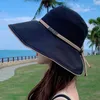 Bola de bolas Hat de cubo de cubo Protección solar de verano Femenina Estilo japonés Big Brim Tether para mujeres